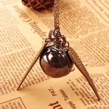 Винтажный черный стимпанк Гарри Поттер Золотой снитч шар карманные часы ожерелье дети кулон цепь хорошее качество