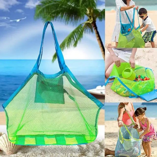 Children Sand Away Protable Mesh Bag Kids Beach Toys Clothes Towel Bag Baby Toy Kids Sea Shell Bags Beach Toy Bag Storage Bags 3