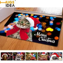 HUGSIDEA Счастливого Рождества Добро пожаловать коврик для прихожей животное Собака Кошка Печатный домашнее украшение двери спальни коврики Противоскользящий пол коврик