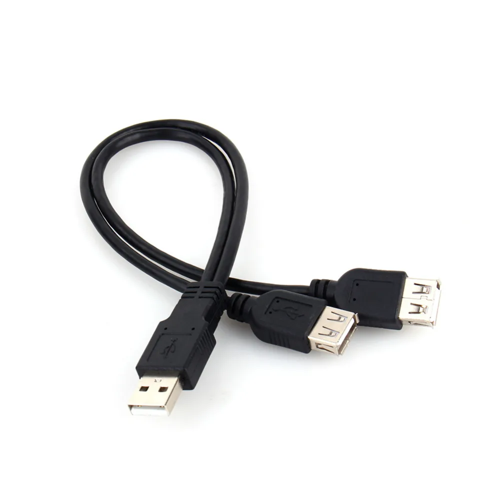 USB 2.0 Male to 2 Dual USB Female Jack Y Splitter Hub Adapter Cable