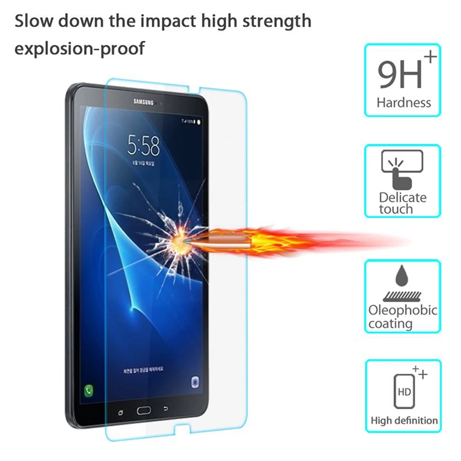 

CHENCE Tempered Glass for Samsung Galaxy Tab A 10.1 2016 A6 T580 T585 10.1 inch Tablet PC LCD Screen Protector Film