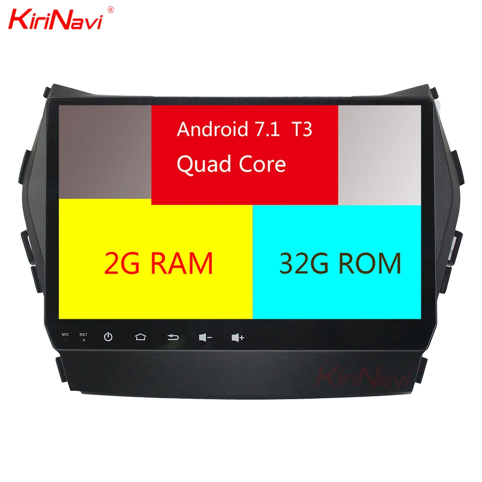 Discount KiriNavi Octa Core Android 7.1 2 Din GPS For Hyundai IX45 Santa Fe Car Radio Android DVD Player Multimedia Audio System MP3 Wifi 2
