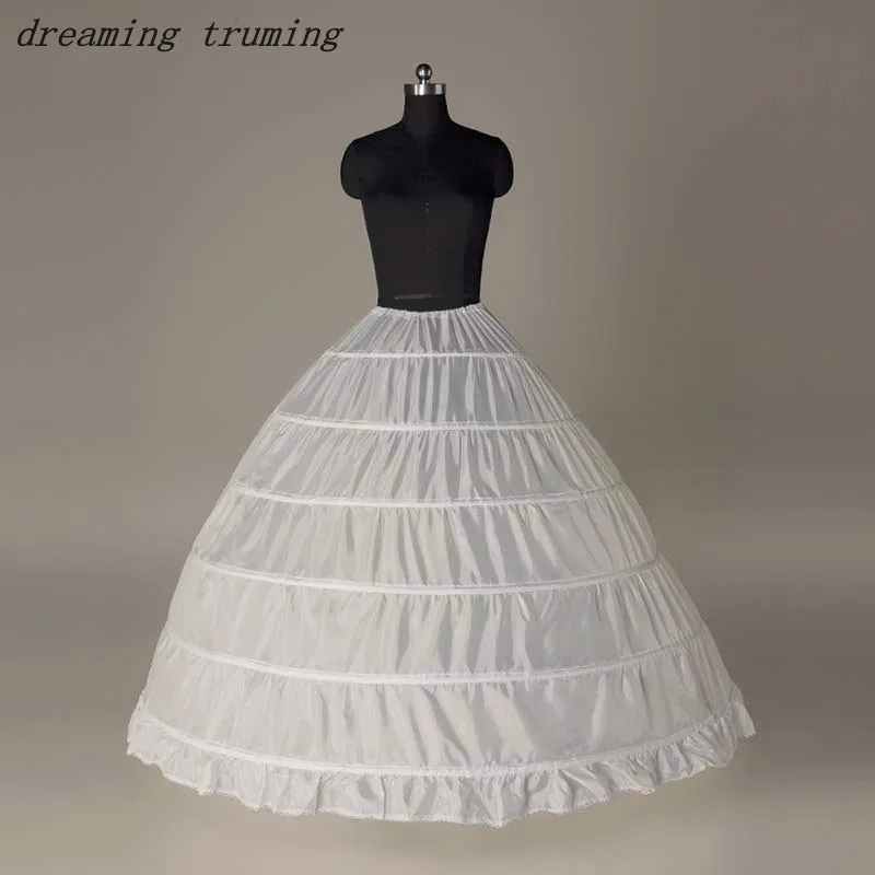 

Hot Sale White Wedding Dress Petticoat 6 Hoops Cheap Ball Gown Underskirt for Wedding Gown Bridal Dress Wedding dress Petticoat