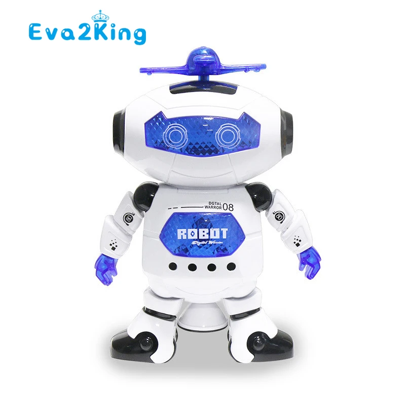 

High Quality 360 Degree Rotating Flash Light Music Robot Luminous Dancing Singing Music Robot Toys Intelligent Toy Kid Gift