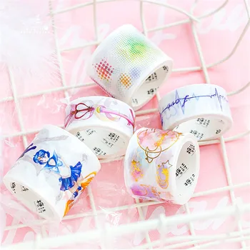 

GREENHOW Cute kawaii Blue Girl Ocean Decorative Washi Tape Diy Scrapbooking Masking Paper Tape School Office Sup 6013