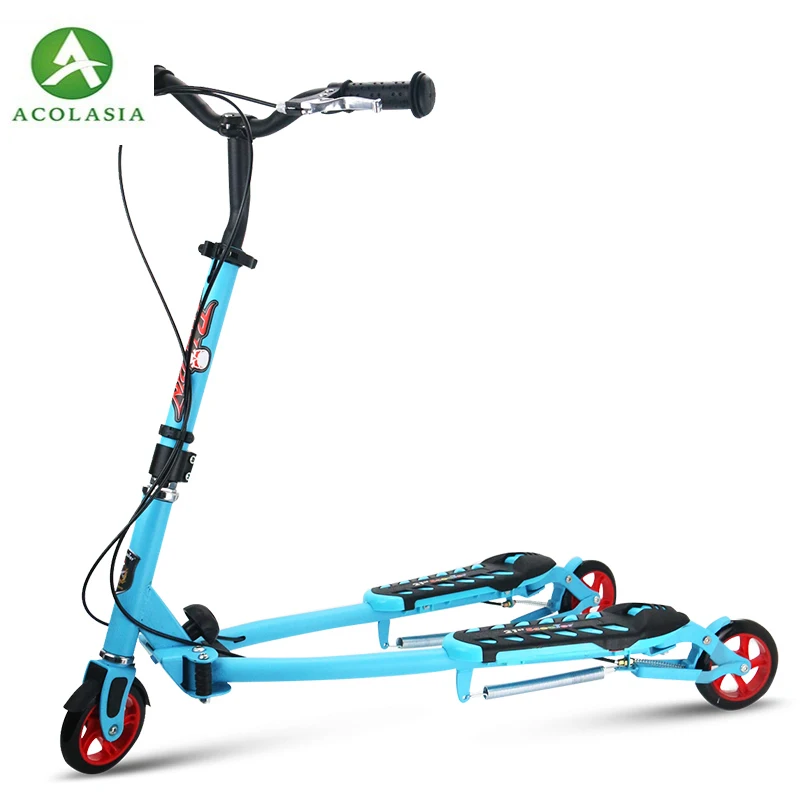 

Folding Kids Scooter With 3 Wheels, Portable 2 Pedal Scooter Tricycle, Scissors Scooter With Adjust Height, Pu Wheel Kid Scooter