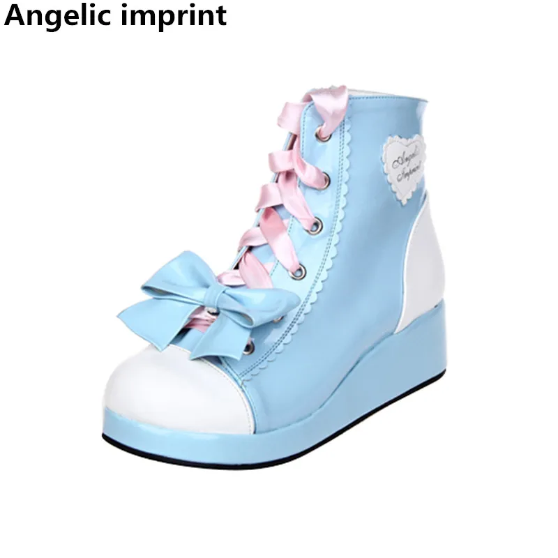 Женские полусапожки на платформе mori girl с принтом Angelic женские в стиле &quotЛолита&quot