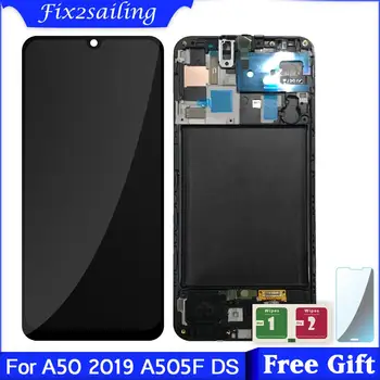 

Super AMOLED For Samsung galaxy A50 2019 A505F/DS A505F A505FD A505A Touch Screen Digitizer Assembly For Samsung A50 lcd frame