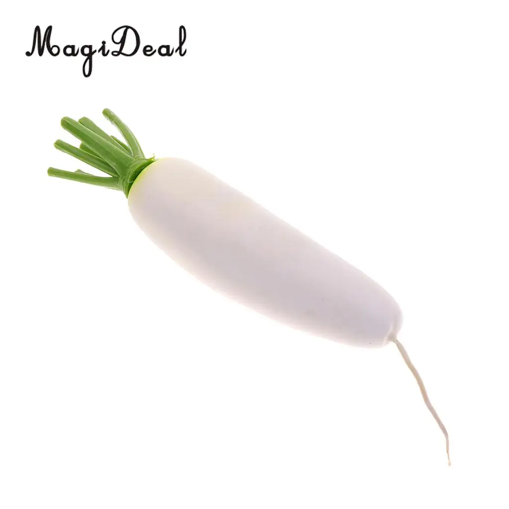 MagiDeal Decorative Plastic Artificial Fake Vegetables Carrot White Radish White Radish Cabinet Home Decoration 