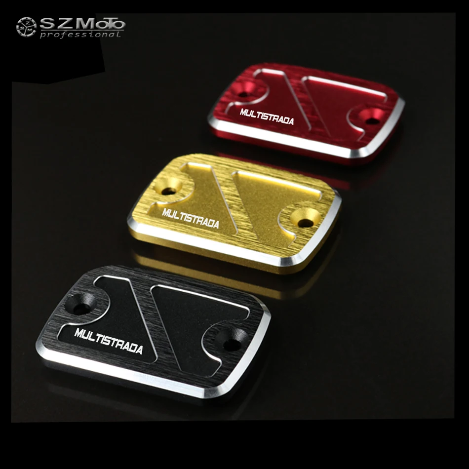 

For DUCATI Multistrada 950 2017-2018 Motorcycle Accessories Front Brake Master Cylinder Fluid Reservoir Cover Black with Logo
