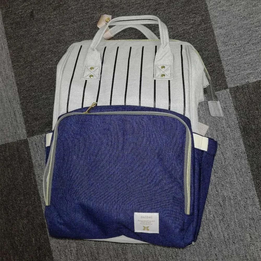 blue&black vertical stripe Mother&Baby bags01