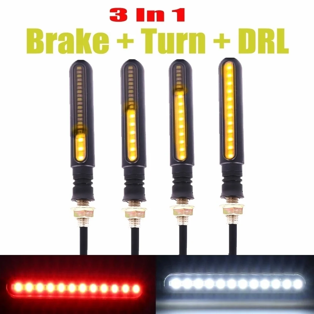 4x LED Motorcycle Bike Turn Signal Indicator Light Universal 12V metal Casing