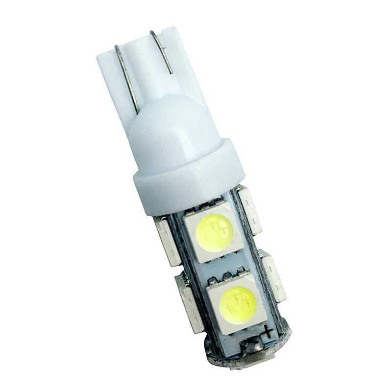 

500X Wholesales Car led light 194 W5W 9smd T10 9 led Smd 5050 Car Side Wedge Tail LED Lights Lamp Bulbs Parking Free shipping