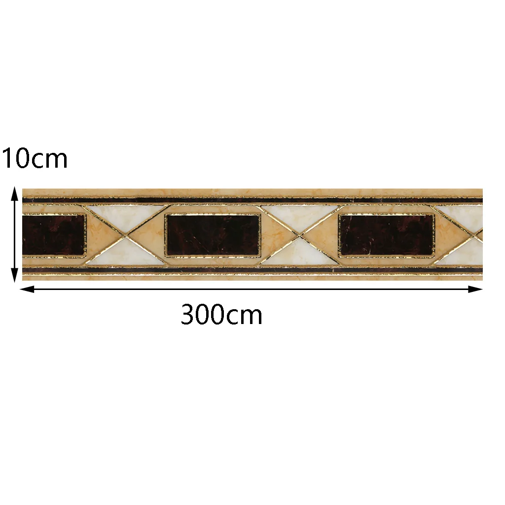 2 Styles Available PVC Oil Proof Kitchen Waist Line Sticker Gold Foil Vinyl Mural Self Adhesive