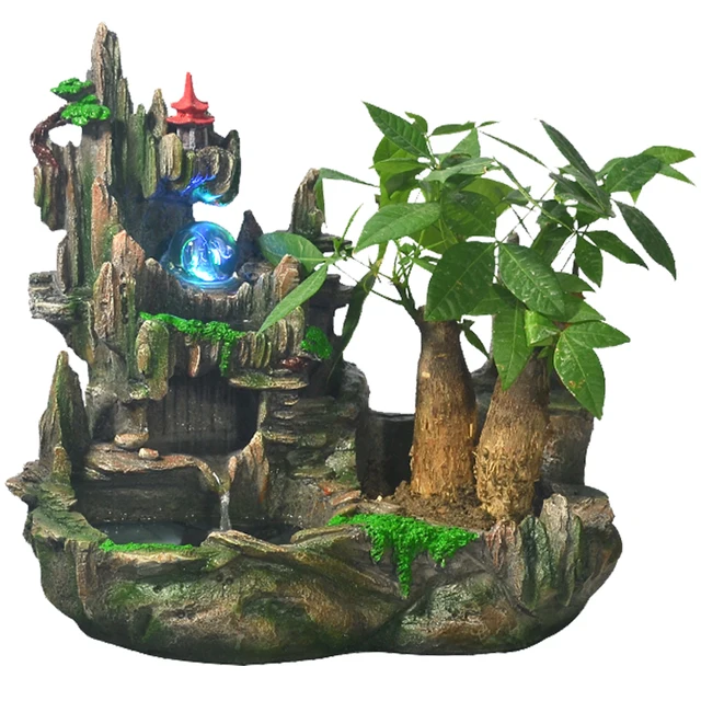 Water Fountain With Pump Small Rockery Crystal Ball Humidification Water Fountain With Pump Small Rockery Crystal Ball Humidification Feng Shui Decoration Home Decor Indoor