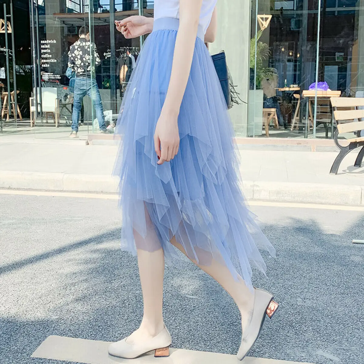 Irregular Tulle Skirt Women Summer High Waist Skirt Up Party Petticoat Fashion Casual Style New Irregular Tulle Skirt Women Summer High Waist Skirt Up Party Petticoat Fashion Casual Style New