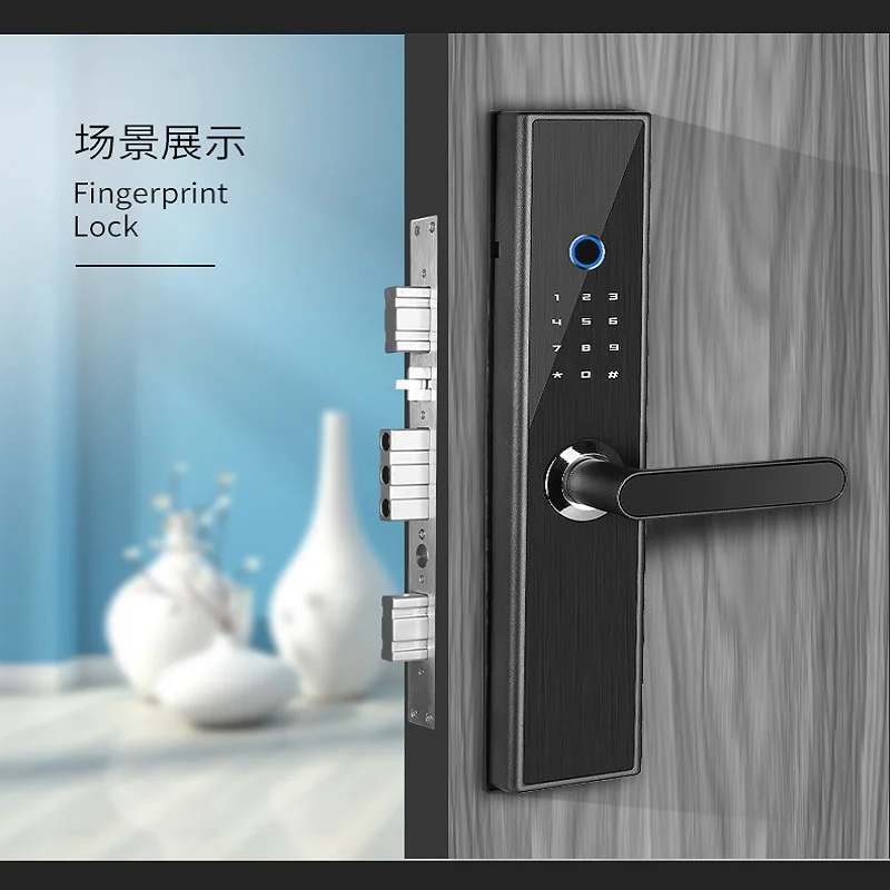 

WiFi Fingerprint Door lock, Waterproof Electronic Door Lock Intelligent Biometric Door Lock Smart Fingerprint Lock With App