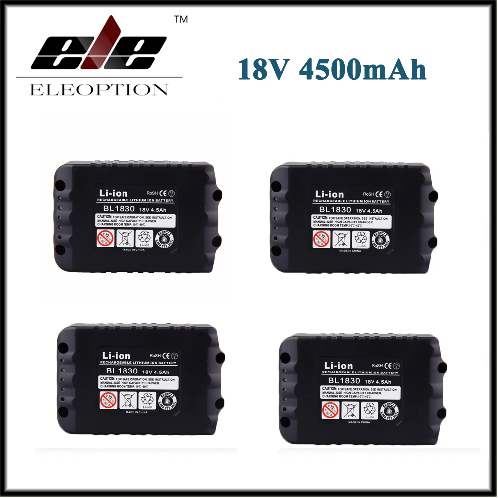 

4x 4500mAh New Rechargeable Li-ion Replacement Power Tool Battery for Makita 18V BL1830 BL1840 LXT400 BL1815 194230-4