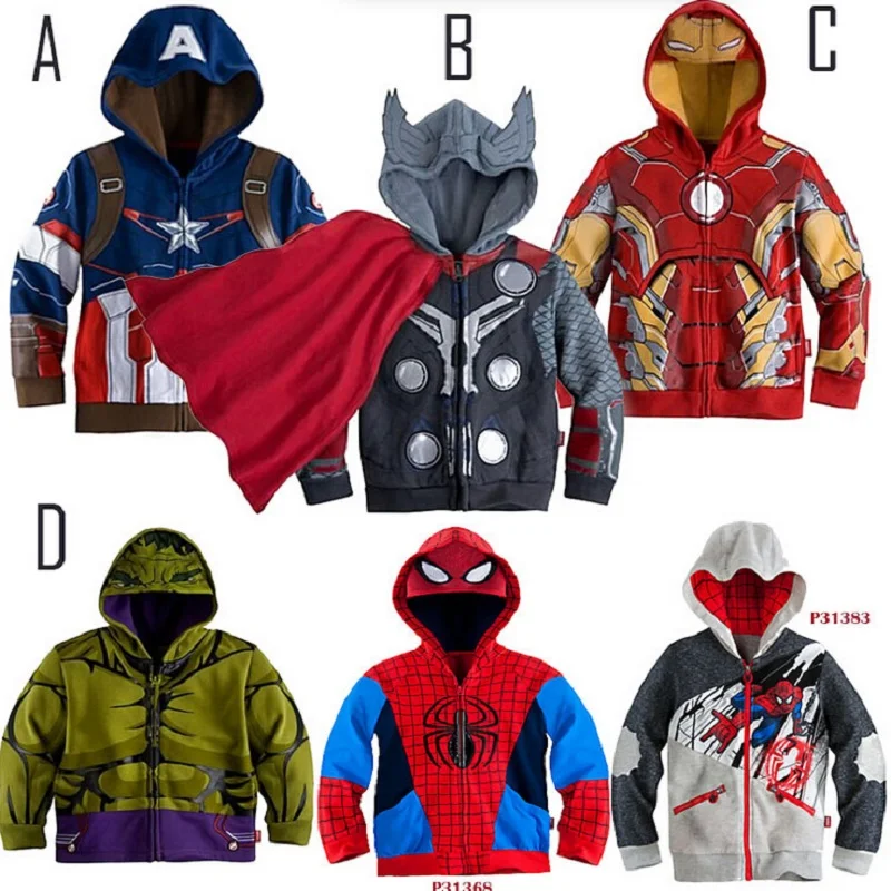 New year STAR WARS Avengers Iron Man boys Coat Hoodies Long Sleeve Boy’s jacket Sweatshirt Kids Outerwear