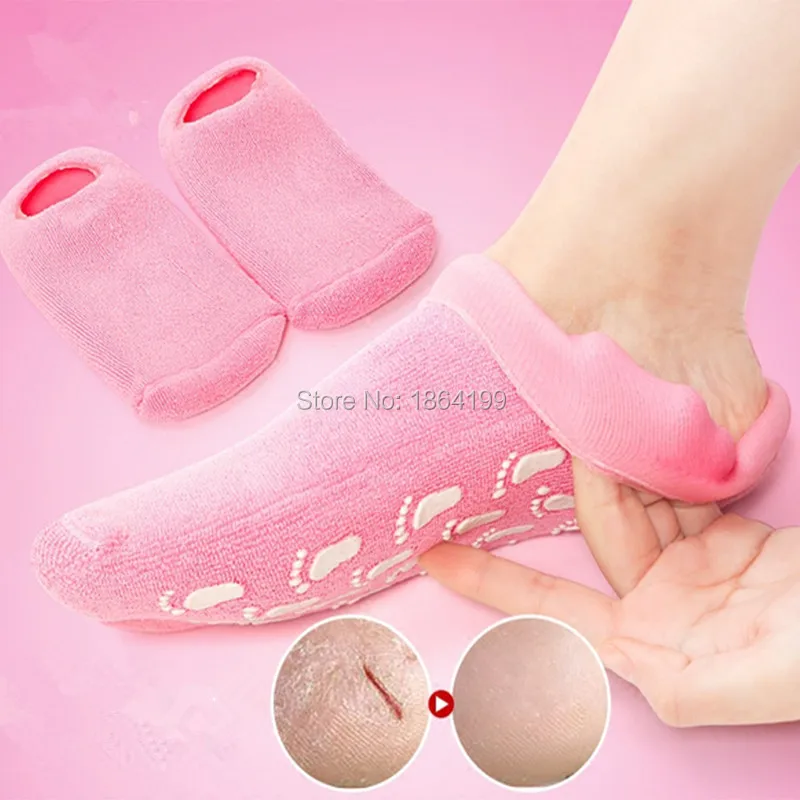 

Reusable gel spa socks Moisturizing Whitening Exfoliating Velvet Smooth Beauty Silicone Sock Foot Care Tool