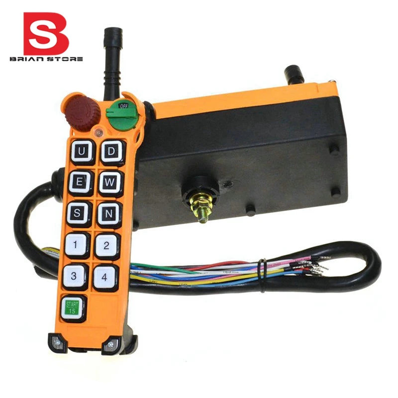 

380VAC 10 Channel 1 Speed Hoist Crane Truck Radio Remote Control System with Emergency-Stop