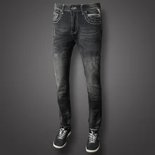 Black Color Fashion Men Jeans Slim Fit Vintage Designer Cotton Long Pants Classical Jeans Brand Printed Jeans Men Free Shipping Black Color Fashion Men Jeans Slim Fit Vintage Designer Cotton Long Pants Classical Jeans Brand Printed Jeans Men Free Shipping