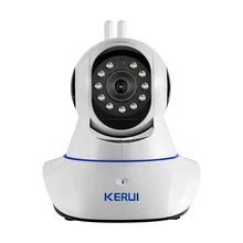 KERUI Беспроводная Wi-Fi Ip-камера HD WiFi GSM Главная Охранной охранной Сигнализации Безопасности 720 P 3.6 мм лен GSM Прибор наблюдения