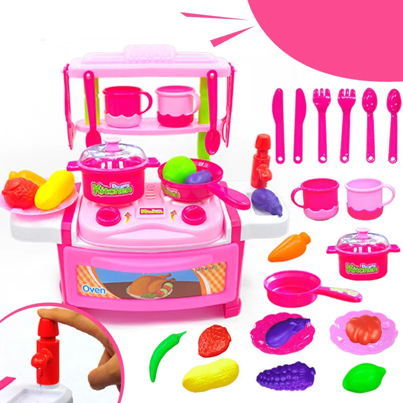 Hzirip 2 цвета Детская Кухня Пособия по кулинарии Игрушечные лошадки детей раннего обучения игрушка набор Игрушечные лошадки с свет и звук