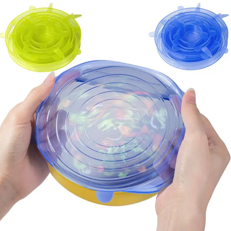 Silicone Food Lid, 12 Pcs Stretch Reusable Lids Expandable Silicone Storage Lid