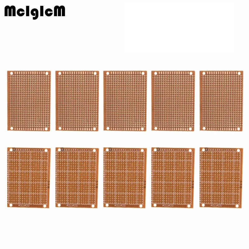 

MCIGICM 10Pcs new Prototype Paper Copper PCB Universal Experiment Matrix Circuit Board 5x7cm Brand