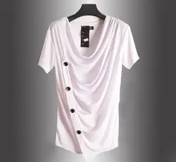 Лето 2017 г. новый не мейнстрим bianfushan с короткими рукавами футболка с v-образным вырезом Для мужчин брендовые хип-хоп, панк-рок футболка Slim Для