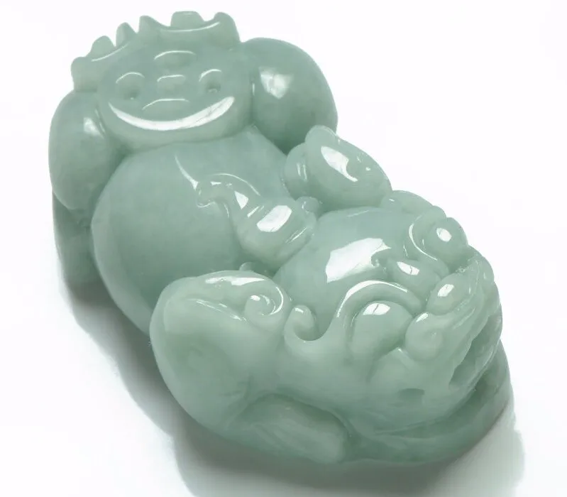 

Excellent 100% A Grade Natural /Jadeite Money Coin Pixiu Pendant