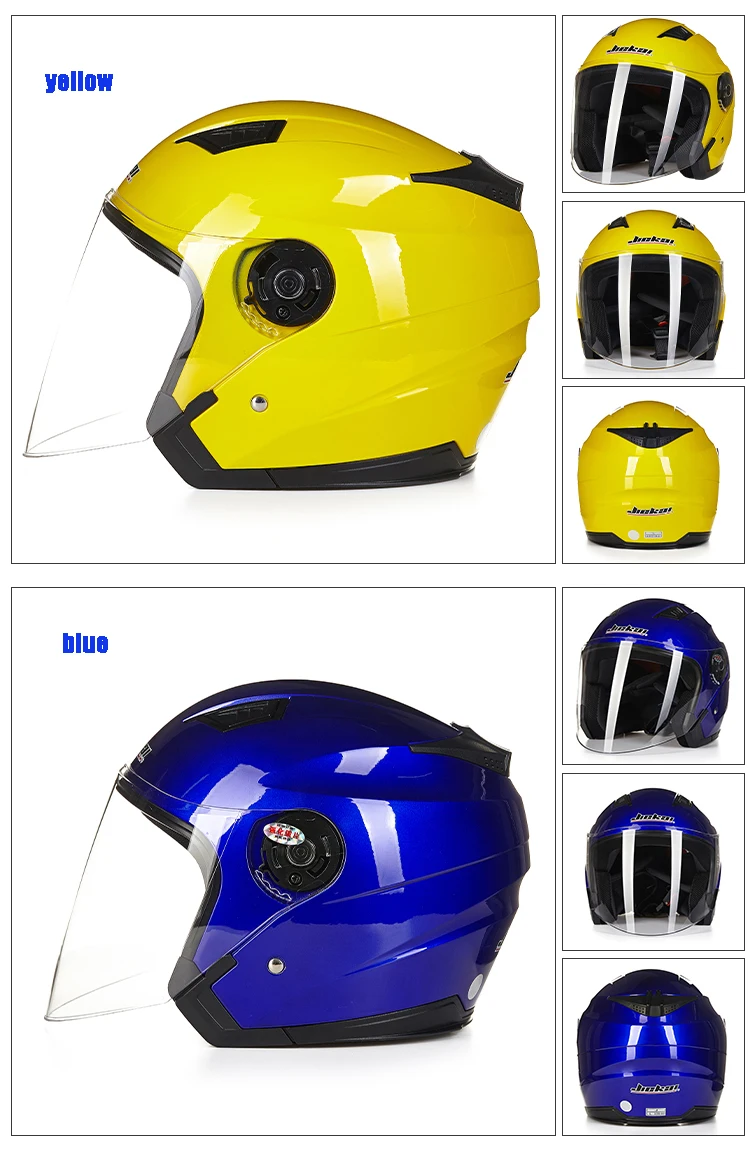 Шлем moto rcycle с открытым лицом capacete para cicleta cascos para moto racing мотоцикл JIEKAI винтажные шлемы с двумя объективами