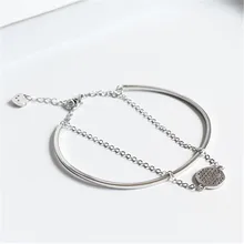 fashion sterling silver s925 Cuff & chain tennis racket charm bracelet 925 sterling silver for Women Jewelry lindajoux 925 sterling silver fashion sea star charm anklet for women s925 ankle bracelet adjustable length
