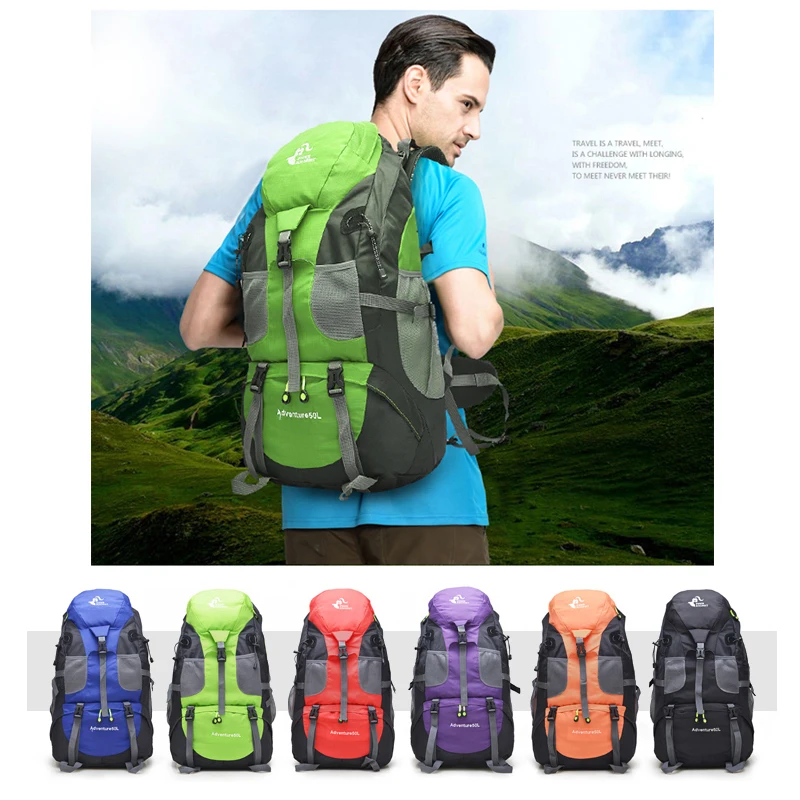 NACATIN Hiking Backpack, 60L Lightweight Large Rucksack for Men Women, Tear  and Water-resistant for Climbing Fishing Travel