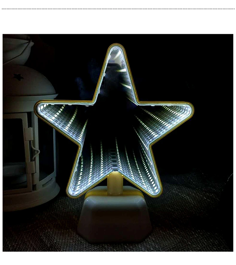 Mirror Night Lights 3D LED Tunnel Multicolor Bedroom Holiday Lighting Led Infinity Tunnel Night Lamp Creative Novelty Cute Heart (4)