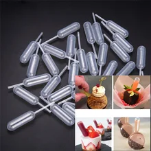 50 шт./пакет пипетка солома капельницы Мороженое Желе молочного коктейля капельницы одноразовая соломка кекс мусс выпечка пирожных Макарон инструменты