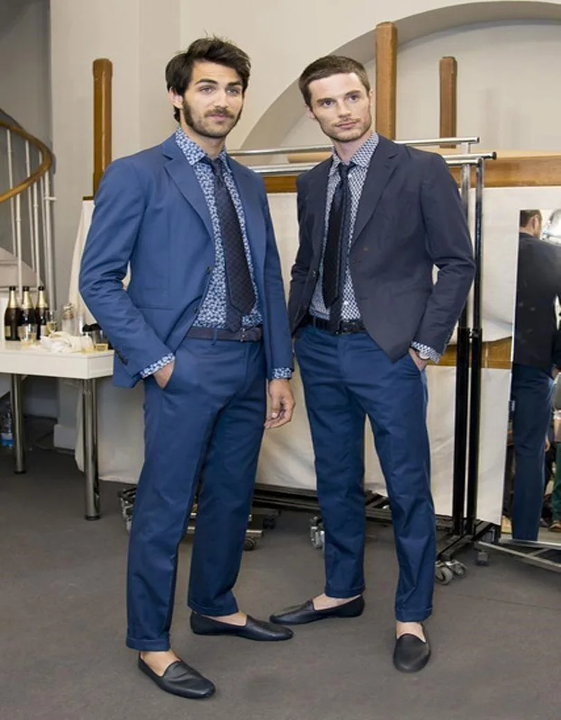

2017 Two Pieces Made Fashion Navy Blue Groom Wear Two-button The Groom Dress For Men Wedding Groom Tuxedos(Jacket+Pants)
