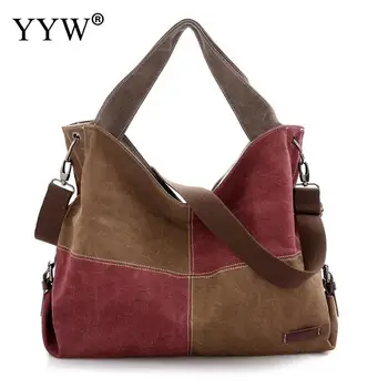 

Fashion Canvas Bag Brand Women Handbag Casual Women Shoulder Bags Female Messenger Bag Ladies 2019 Contrast Color Purse Pouch