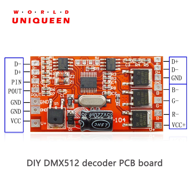 DC12V 24 В опция DMX512(1990) Стандартный образец декодера, 2А, 4А, или с цифровым дисплеем трубки, адресуемый DMX декодер печатной платы