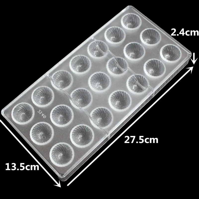 Спиральный колокольчик Твердые поликарбонатные формы для шоколада PC конфеты инструмент для изготовления пасты инъекции PC торт плесень