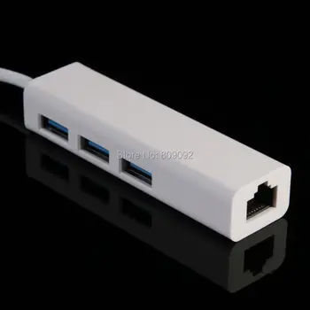 

USB 3.1 Type C to 3-Port USB 3.0 Hub with RJ45 Ethernet LAN Adapter for 2015 New Macbook