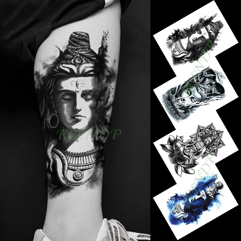 Водостойкая временная татуировка стикер Индийский стиль Бог большой размер тату флэш-тату поддельные татуировки для девушек мужчин женщин