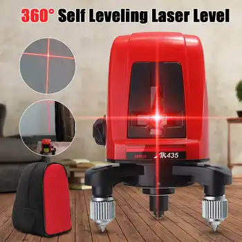 

AK435 Laser Level 360 Degree Rotation 2 Red Lines 1 Point Self-Leveling Horizontal & Vertical Cross Lines Laser Levels with Bag
