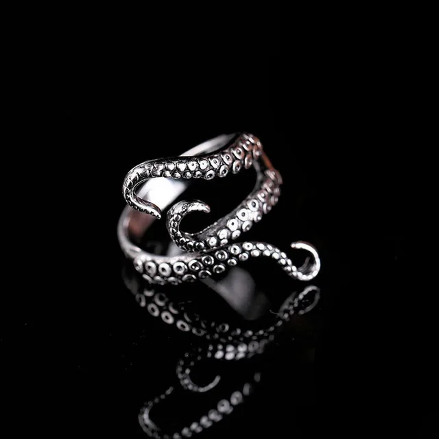 Rinhoo Cool Rings Titanium Steel Gothic Deep Sea Squid Octopus Ring Fashion Jewe Rinhoo Cool Rings Titanium Steel Gothic Deep Sea Squid Octopus Ring Fashion Jewe
