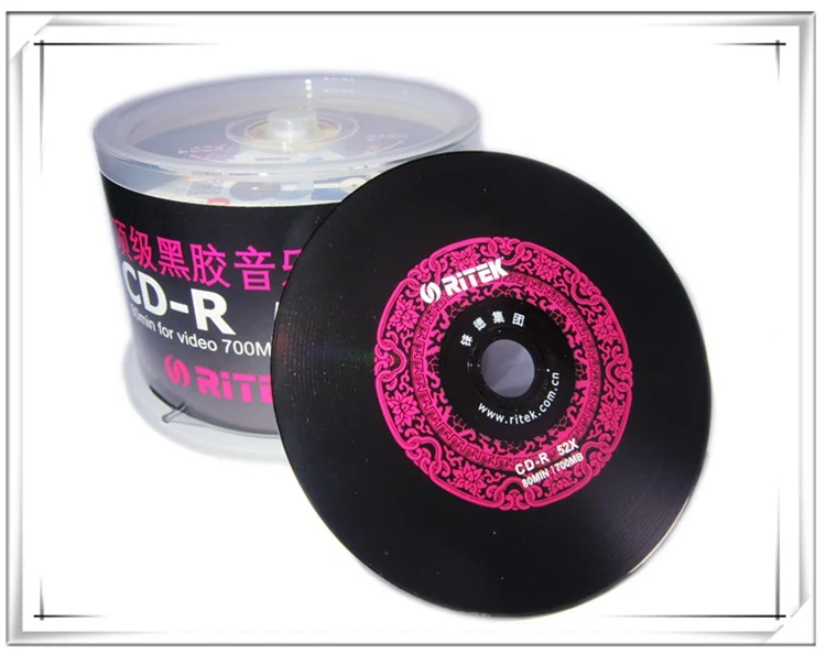 10 дисков A+ Ri-бренд пустой Печатный 52x700 MB черный/красный CD-R