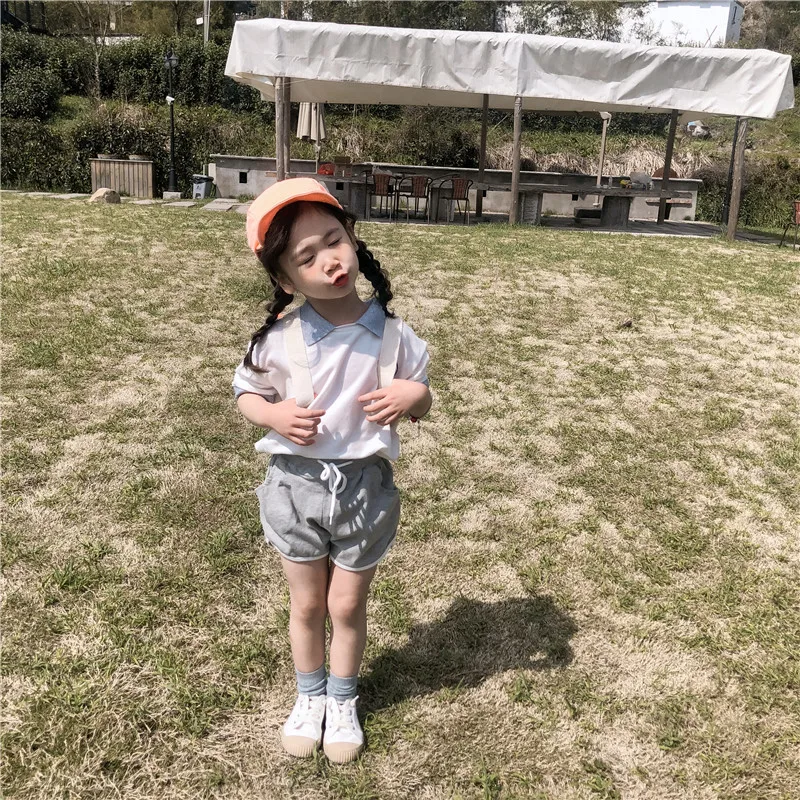 

Summer 2019 New Kids Clothes Top + Shorts for Boys and Girls Cotton Fahion Short Sleeve Shirt with Short Pant Two Pieces Sets