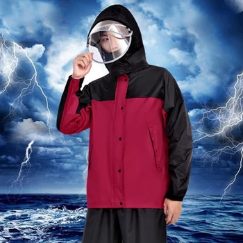 

Adults Long Transparent Rainsuit Waterproof with Hood Women Men Cover Coat Womens Rain Coats Impremiable Sets Suit Rain 6R199