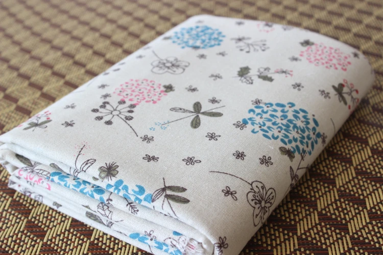 Dew kapok Фиолетовый Одуванчик Льняные ткани скатерти ткань Подушка DIY сумка льняная