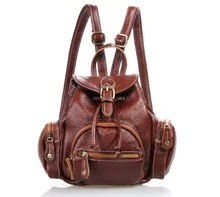 Fashion Genuine Leather Pure Color Women Backpack College Student School Bag Leisure Cow Leather Backpack Shoulder bag #VP-J3102